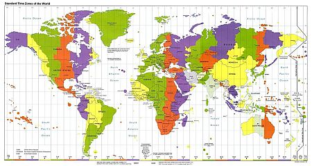 Time zones map