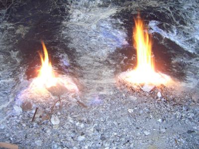 Natural Fire Coming Out of the Ground