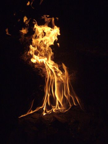 Natural Fire Coming Out of the Ground