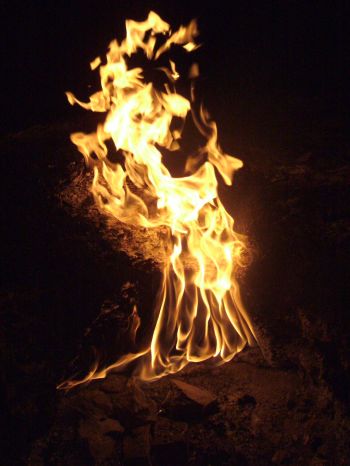 Natural Fire Coming Out of the Ground