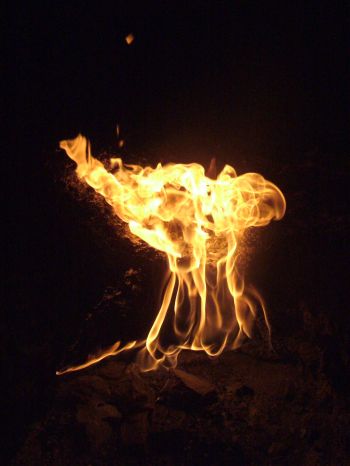 Natural Fire Coming Out of the Ground