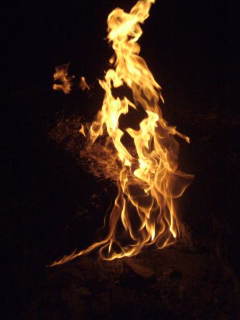 Natural Fire Coming Out of the Ground