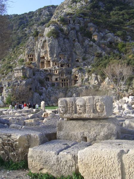 Santa's town and nearby tombs of Myra, Southern Turkey