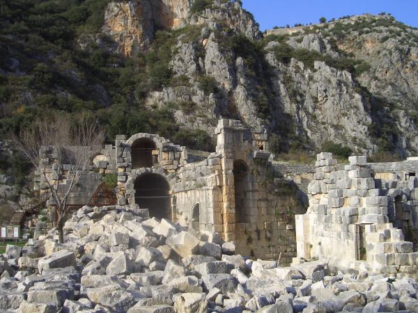 Santa's town and nearby tombs of Myra, Southern Turkey