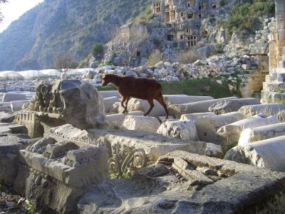 Santa's town and nearby tombs of Myra, Southern Turkey