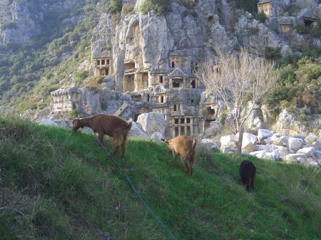 Santa's town and nearby tombs of Myra, Southern Turkey