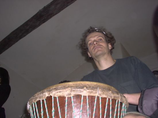 me playing on the bongo